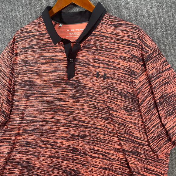 Under Armour The Iso-Chill Polo Shirt Men's XXL Orange/Black Activewear Outdoor - Picture 2 of 9